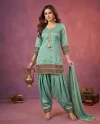 K 1328 By Naisha Roman Glass Gota Patti Farshi Salwar Kameez